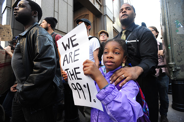 Wall Street Protests: People march in New York during Occupy Wall Street