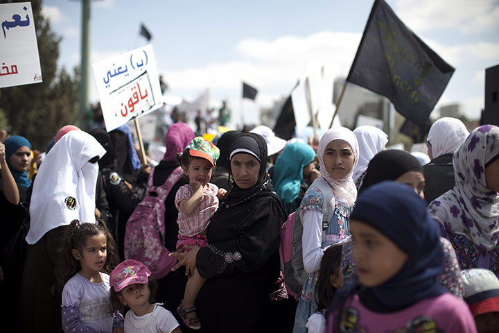 24 hours in pictures: Beersheva, Israel: Bedouin Arab women take part in a protest