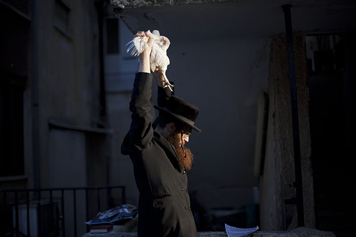24 hours in pictures: Beni Brak, Israel: An ultra-Orthodox Jewish man