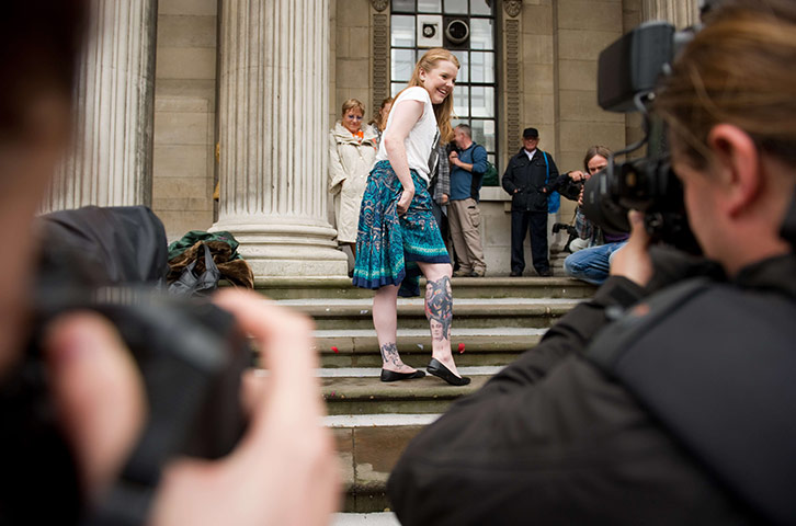 paul mccartney wedding: A Beatles fan shows her tattoos