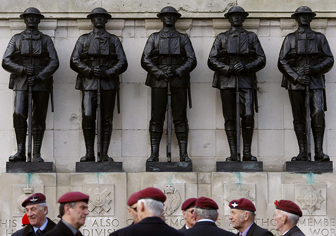 Armistice day: War veterans gather in Whitehall at the Cenotaph, London