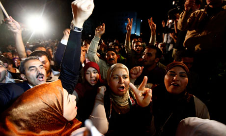 Supporters of the Ennahda movement celebrate in Tunisia