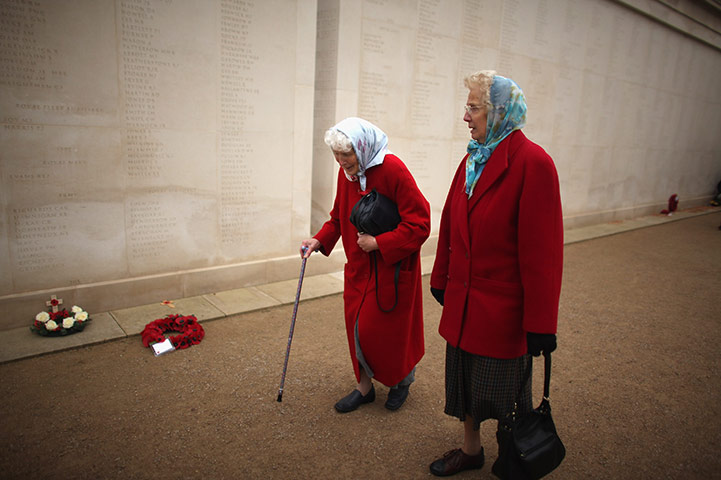 Armistice day update: Women pay their respects at the National Memorial Arboretum in Alrewas