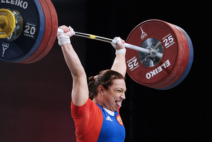 Weightlifting faces: Evstyukhina Nadezda - current women's 75kg weight class world champion