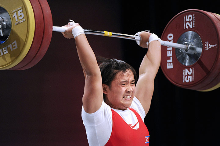 Weightlifting faces: North Korea's Kim Un Ju - women's 75 kg weight class