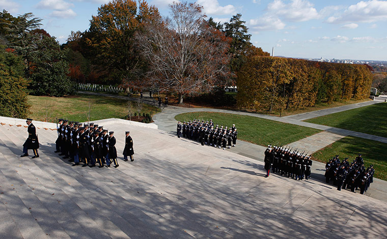US Remembrance Day: President Obama Attends Wreath Laying Ceremony At The Tomb Of The Unknowns
