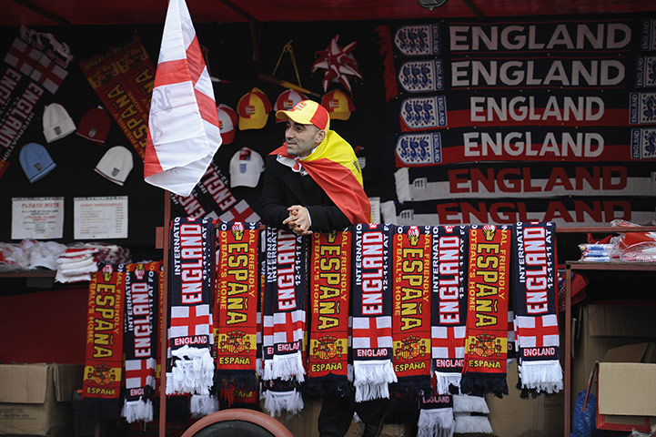 England versus Spain: Merchandice stalls