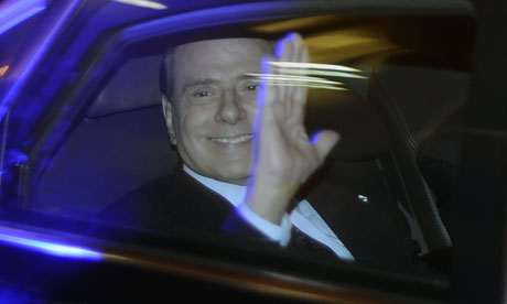 Silvio Berlusconi leaves Palazzo Grazioli