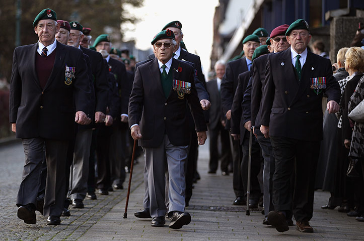 Remembrance Sunday: Former servicemen  arrive for a remembrance ceremony in Fort William
