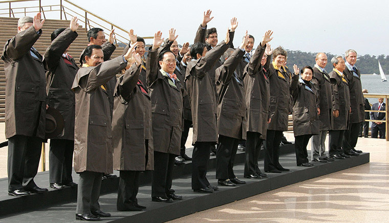 APEC Summit: 8 September 2007: World leaders wearing Drizabone jackets