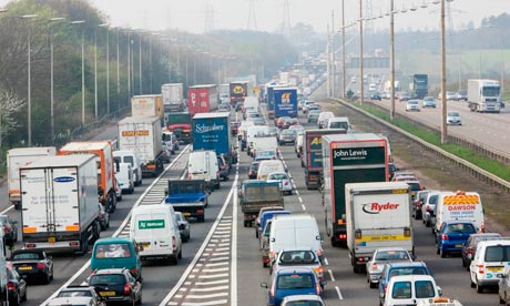 Traffic On M1 Motorway, England, UK