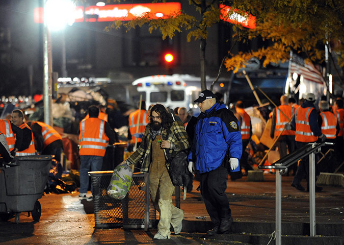 Occupy Wall St eviction: Sanitation workers clear the 'Occupy Wall Street' protest