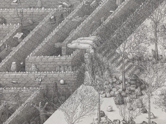 Paul Noble exhibition: Welcome to Nobson (detail), 2008-2010 by Paul Noble