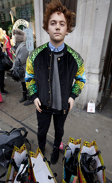 Versace for H&M: Alfie Brewer in Versace for H&M jacket