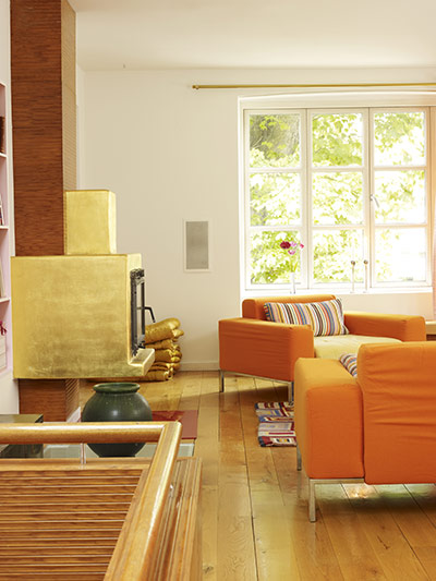 Copenhagen house: Living room and stairwell