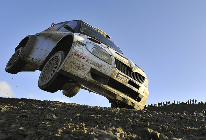 Sport pics of the week: Kevin Abbring's Skoda gets airbourne during the WRC GB Rally in north Wales