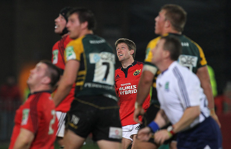 Sport pics of the week: Munster's Ronan O'Gara watches after kicking his winning drop goal