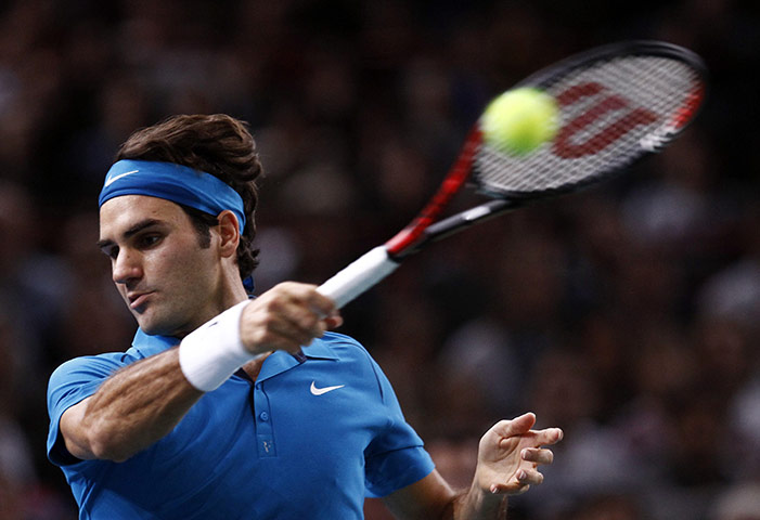 Sport pics of the week: Switzerland's Roger Federer returns the ball to France's Jo-Wilfried Tsonga