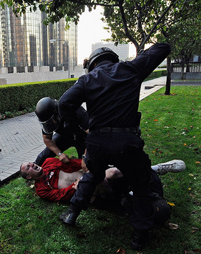 Occupy Day of Action: Occupy LA Protestors Set Up Encampment At Bank Of America Plaza