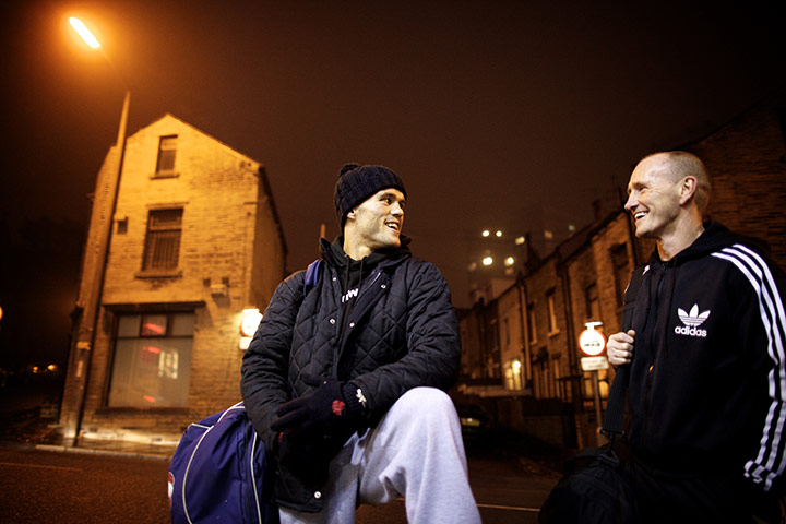 Liam Walsh: Liam Walsh is waiting with his dad, Par, for fellow boxer Shazad