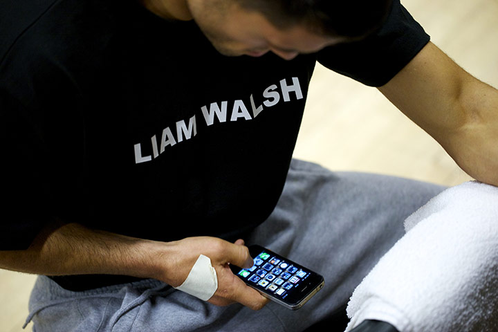 Liam Walsh: Liam Walsh checks his messages
