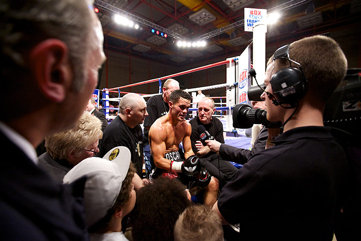 Liam Walsh: Liam Walsh is interviewed by the media after the fight