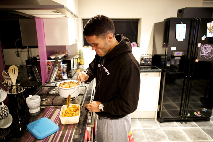 Liam Walsh: Liam Walsh waking his pre fight meal