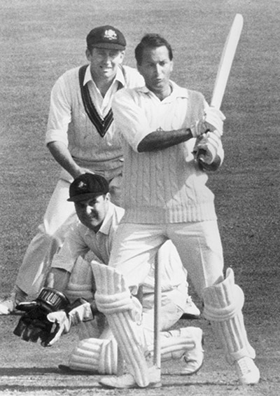 Basil D'Oliveira: D'Oliveira strikes Australian bowler John Gleeson to the boundary 