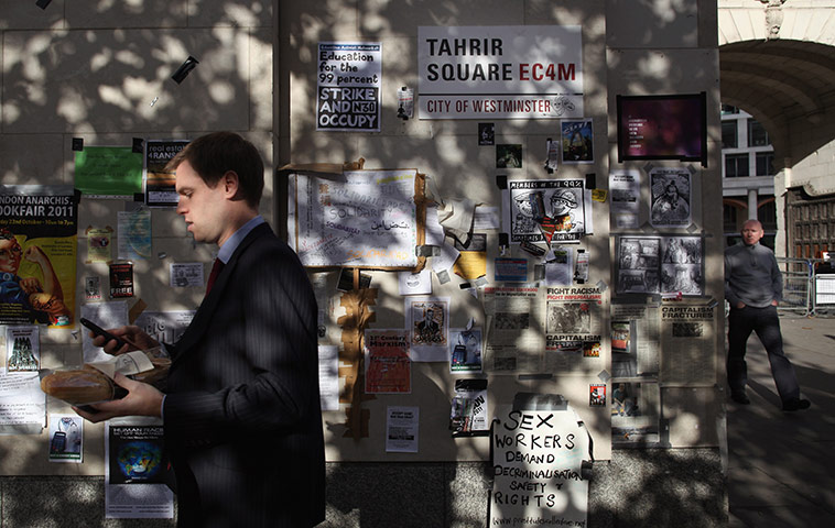 Signs at Occupy London: Tahrir Square