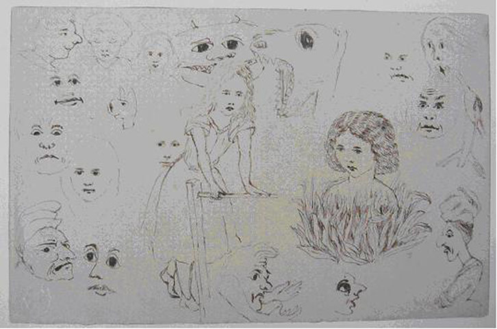 Alice in Wonderland Tate: Sketches of heads, by Charles L. Dodgson 