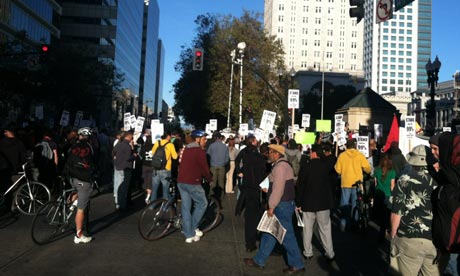 Occupy Oakland protesters march in the Californian city