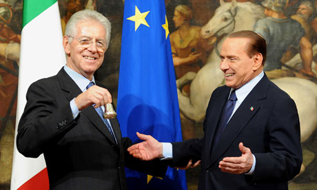 Mario Monti and Silvio Berlusconi