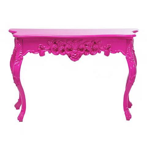 Neon jewel brights: Pink Gaga console, French Bedroom Company
