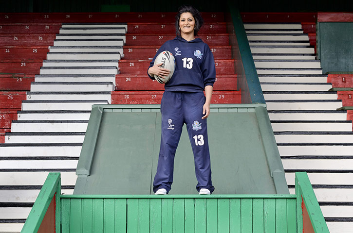 Making Britain: Saima Hussain at the  Keighley Cougars Stadium rugby league ground