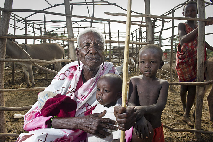Climate change in Kenya: Maasai pastoralists living near the Tanzanian border Kojiado District Kenya