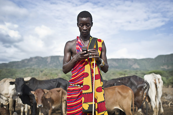 Climate change in Kenya: Maasai pastoralists living near the Tanzanian border Kojiado District Kenya