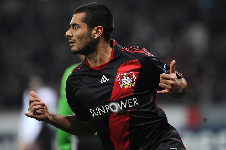 Wed Champions League: Leverkusen's Eren Derdiyok celebrates after equalising against Chelsea