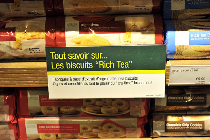 Marks & Spencer in Paris: A display of biscuits