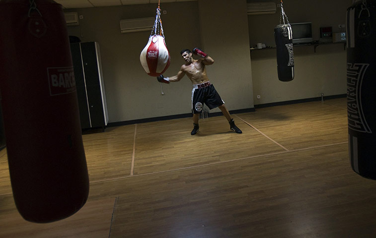 best of the week in sport: Middleweight champion Sergio Martinez hits a punch bag