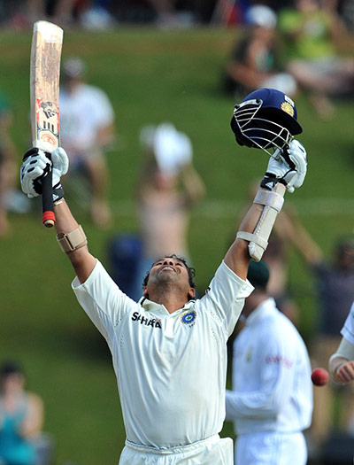 Tendulkar: Sachin Tendulkar celebrates his 50th test century