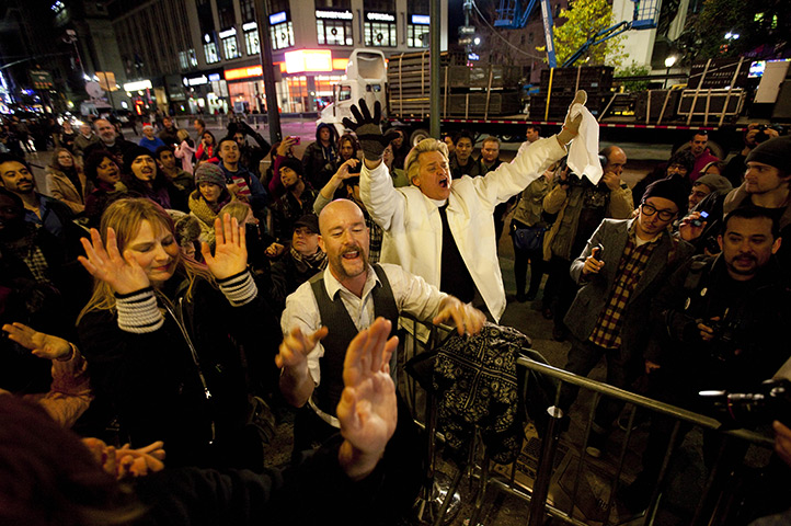 black friday: Occupy protesters outside Macy's in New York
