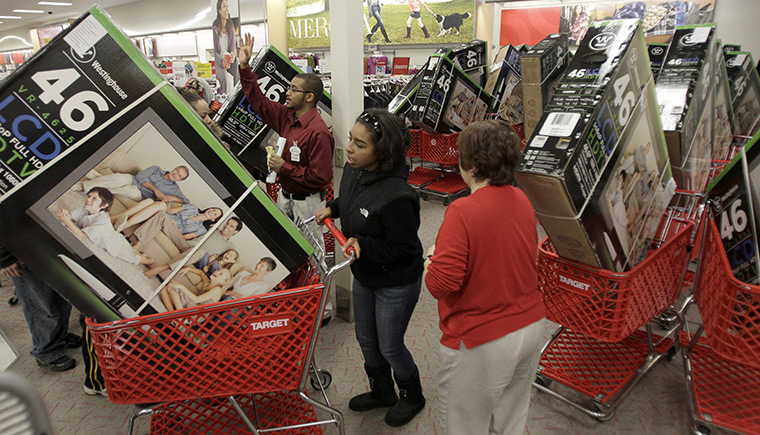 black friday: flat screen TVs at a Target store in Mayfield Heights, Ohio  