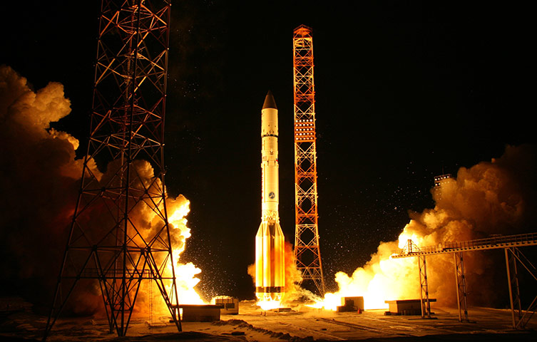 24 hours: Proton launch vehicle blasts off from Russian leased Baikonur cosmodrome