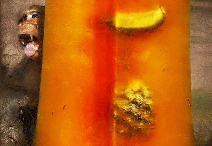 24 hours in pictures: Lopburi, Thailand: A long-tailed macaque licks an ice cube