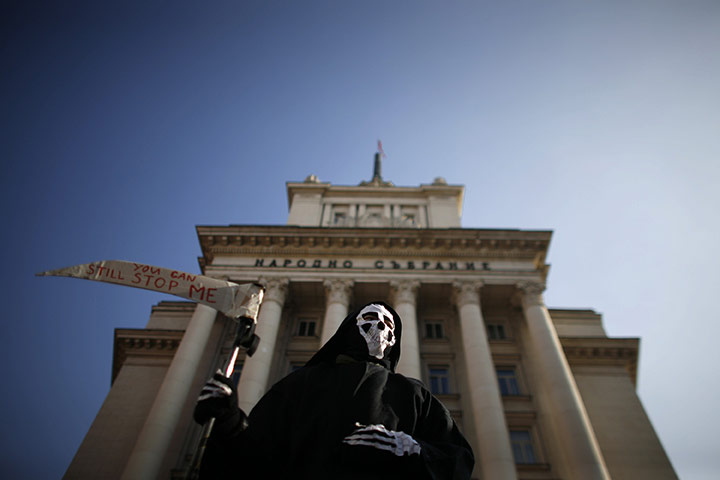 24 hours in pictures: Sofia, Bulgaria: A protester during a rally against shale gas exploration