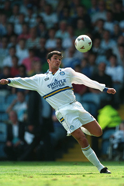 Gary Speed career: Gary Speed in action for Leeds United