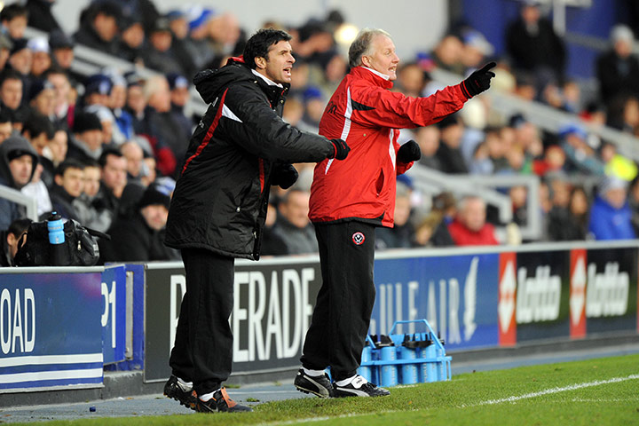 Gary Speed career: Sheffield United manager Kevin Blackwell and player-coach Gary Speed