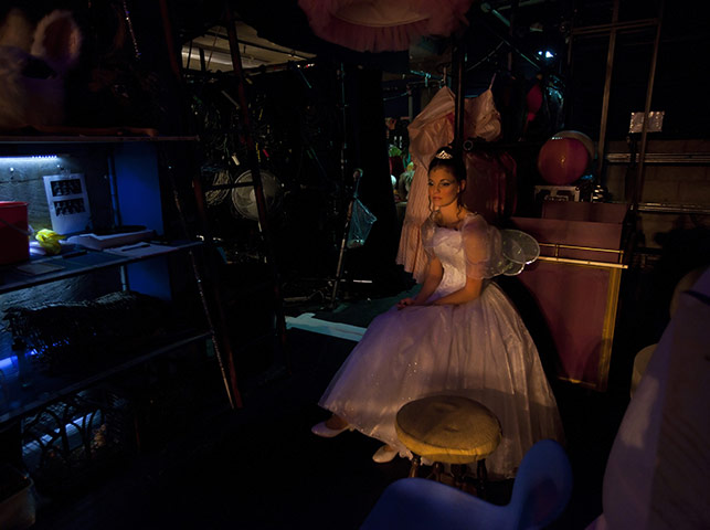 Cinderella pantomime: Nicole Webb who plays the Fairy Godmother waits in the wings 