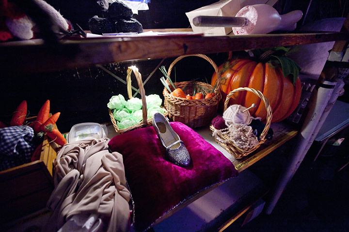 Cinderella pantomime: Props for the show ready in the wings