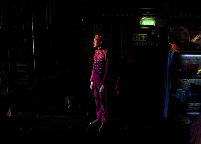 Cinderella pantomime: Adam Barlow who plays Buttons waits in the wings for his entrance